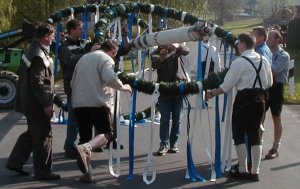 Aufstellen des Maibaumes